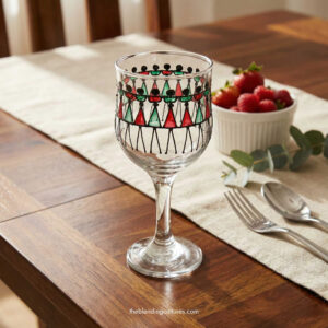 Vintage Wine Glass – Hand-Painted Artistic Wine Glass