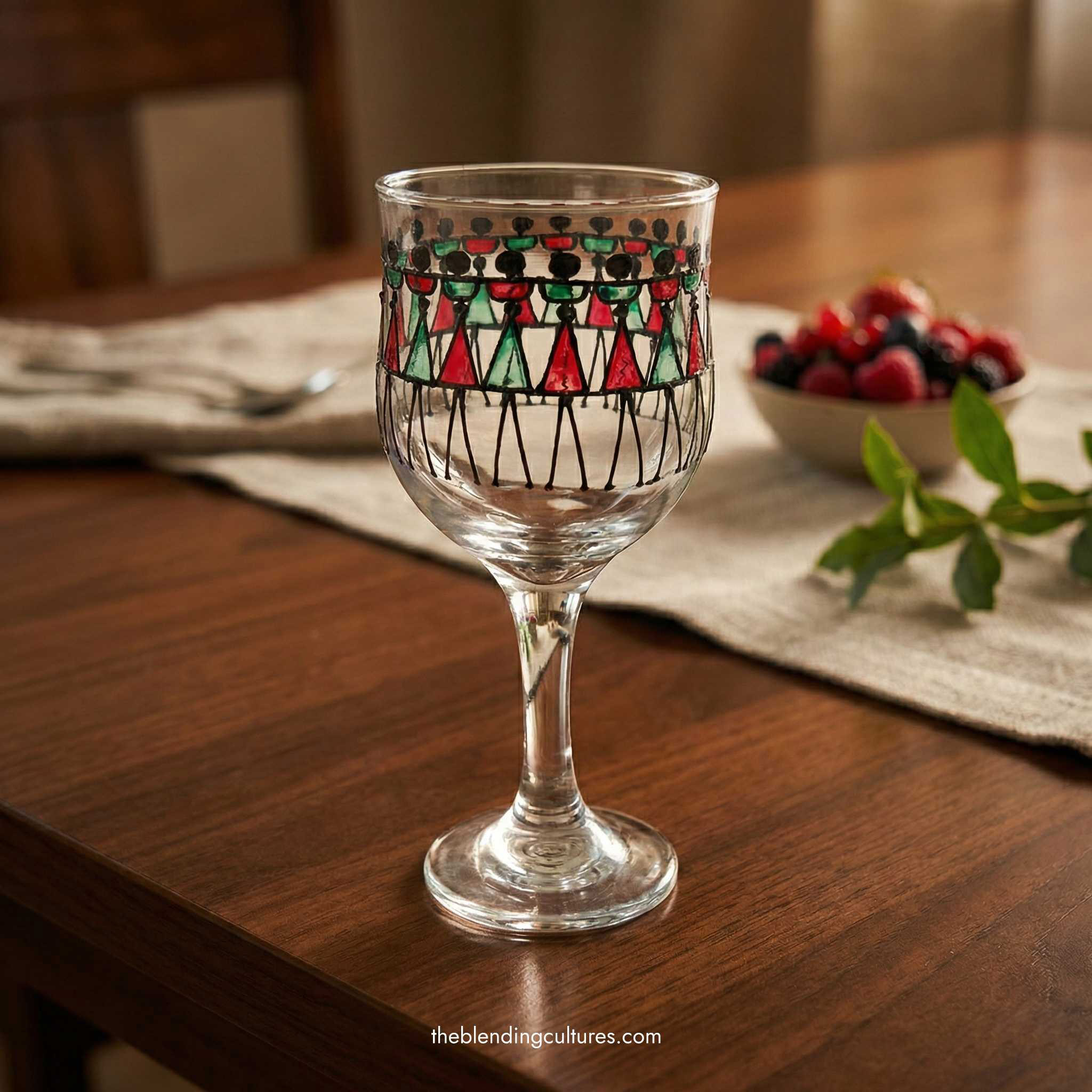Vintage Wine Glass – Hand-Painted Artistic Wine Glass - Image 3