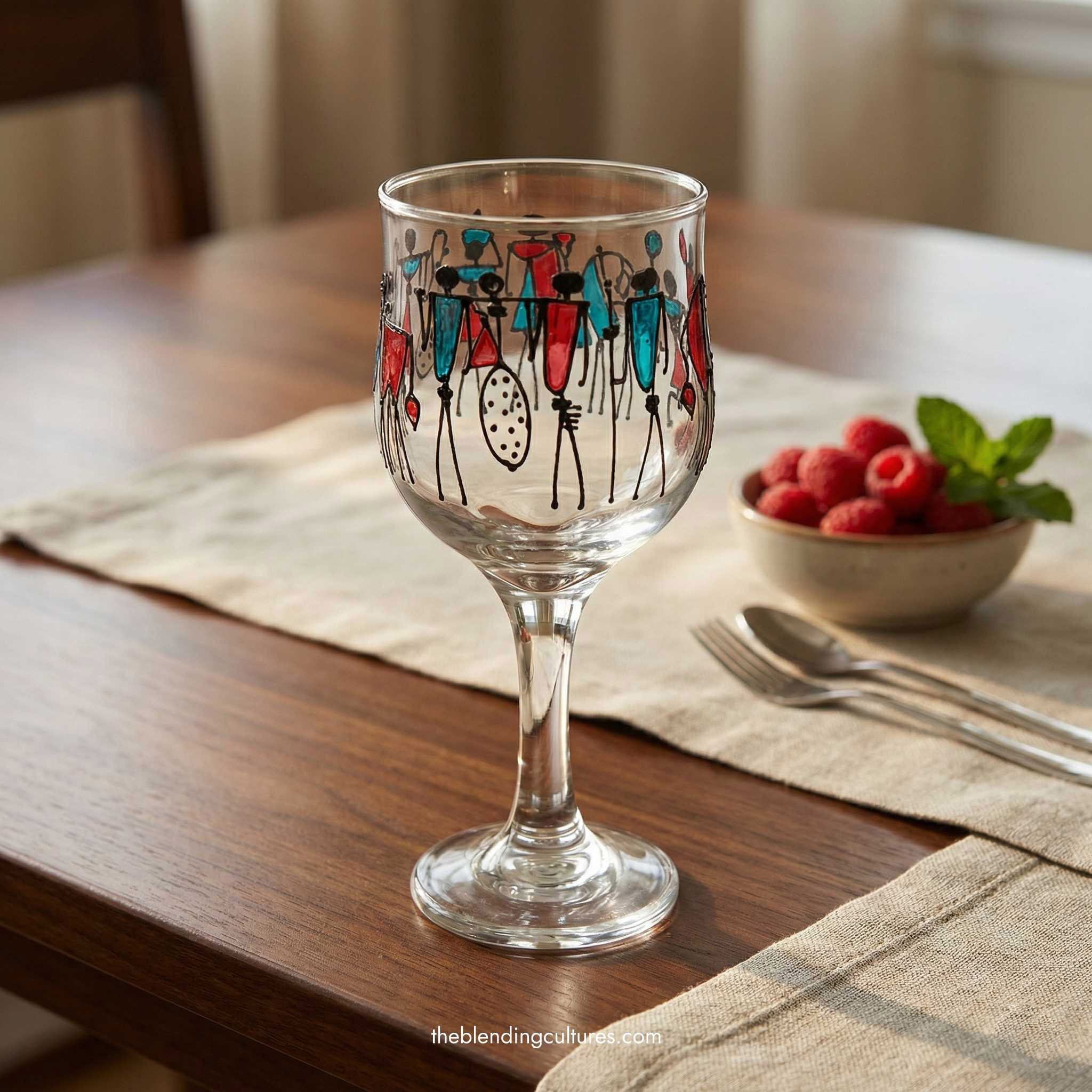 Vintage Wine Glass – Hand-Painted Artistic Wine Glass - Image 4