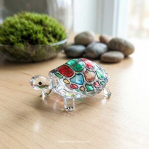 Handcrafted Glass Turtle Décor l Symbol of Luck & Wealth
