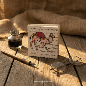Square Heritage Notebook with Camel Art | Vintage Noteboo