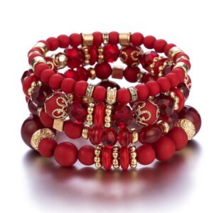 High Quality Luxury Multilayer Glass Boho Bracelet for Women Beaded Love Heart Pendant