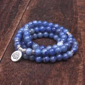 Natural Blue Aventurine Beads Mala Bracelet