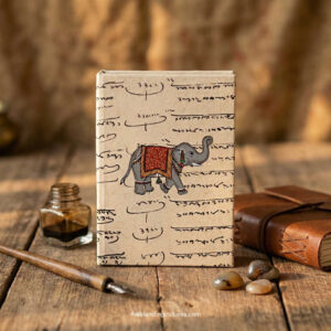 Heritage Notebook with Elephant Art | Vintage Script Design