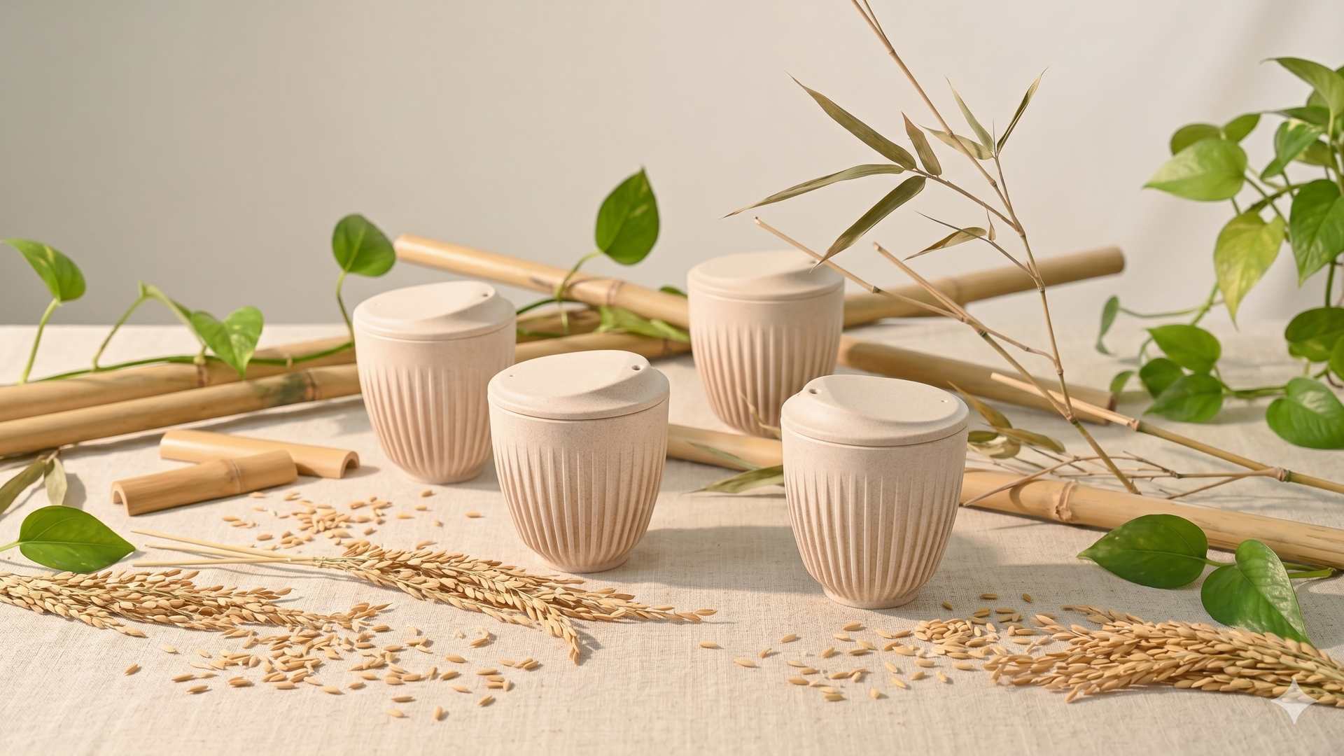 Rice Husk and Bamboo Fibers: