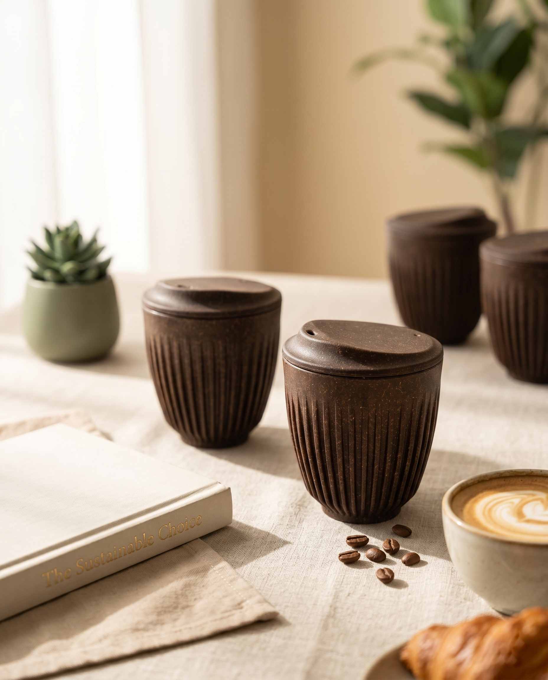 Eco Friendly Cup made from bamboo, rice husk & coffee husk. - Image 2